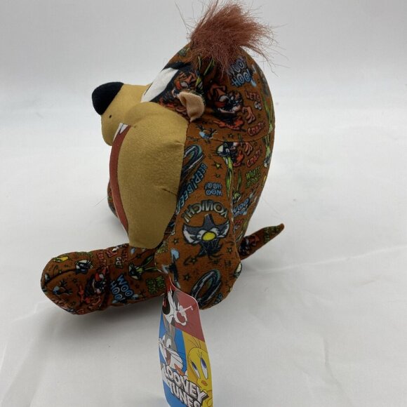 Looney Tunes Tasmanian Devil Sticker Bomb Stuffed Animal Plush Figure Toy 9” Taz - Picture 5 of 14